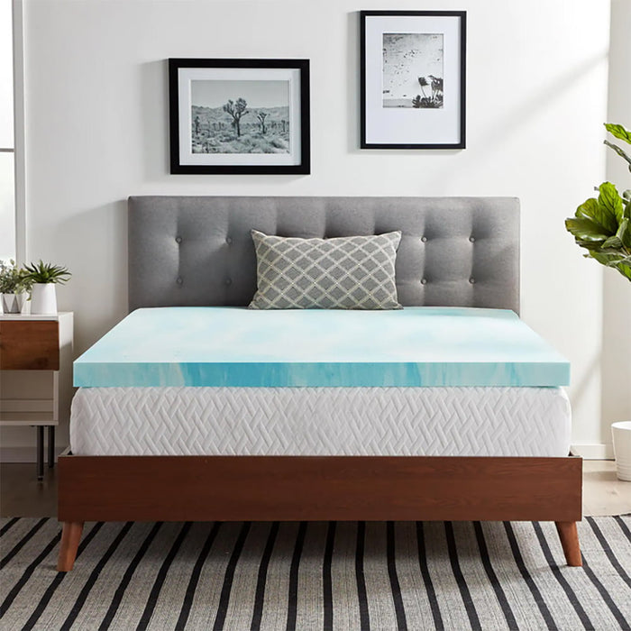 Bigleap 2,3,4 inches Mattress Topper, Twin Size Cooling Gel-Infused Memory Foam Mattress Topper-2 inches