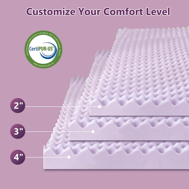 Mattress Topper - 2-3 Inch Gel Infused Memory Foam Mattress Topper Twin Size, CertiPUR-US Certified