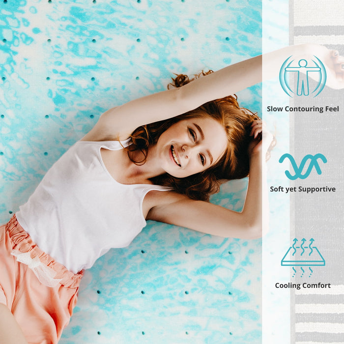 Beddle Cooling Gel-infused Memory Foam Mattress Topper for Pressure Relief