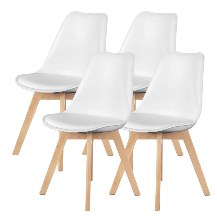 TINKLE WELL TINKLE WELL Dining Chairs Set of 4 Mid-Century Modern Dinning Chairs-White