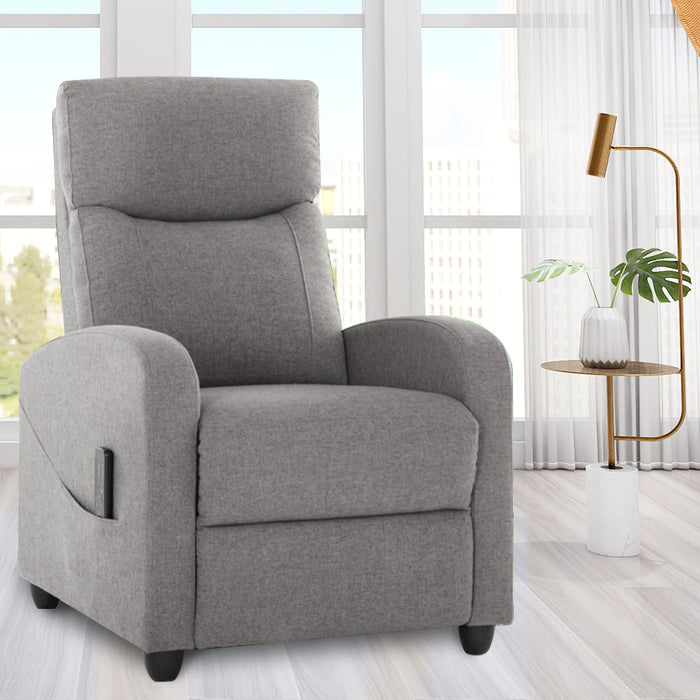 Simenmax Push Back Recliner Chair, Fabric Recliner with Massage Back Home Theater Seating
