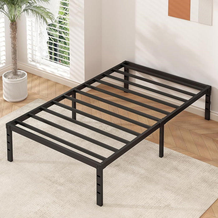 Beddle Bed Frame, 14" Heavy Duty Metal Platform with Storage Space No Box Spring Needed, Black