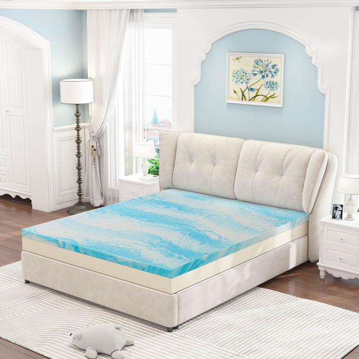 3 Inch Memory Foam Mattress Topper, Twin Mattress Topper Cooling Gel Ventilated Design, Bed Topper with CertiPUR-US Certified
