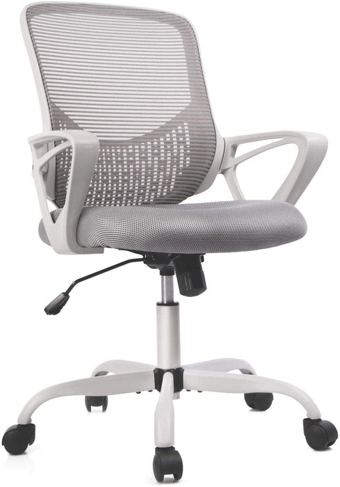 Home Office Mid Back Mesh Ergonomic Computer Chair with Height Adjustable, Grey