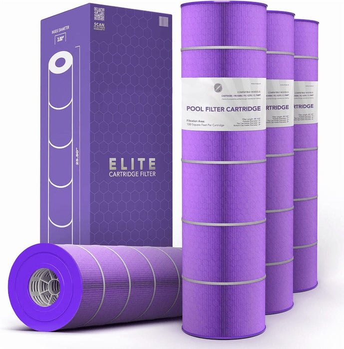 Betcozy Pool Filter Cartridge, 4-Pack, Compatible with Pentair CCP420, Clean and Clear Plus 420, R173576, PCC105, PCC105-PAK4, Filbur FC-1977, 26" x 7", Aseptic Hex-Flo Filtration, USA-Based