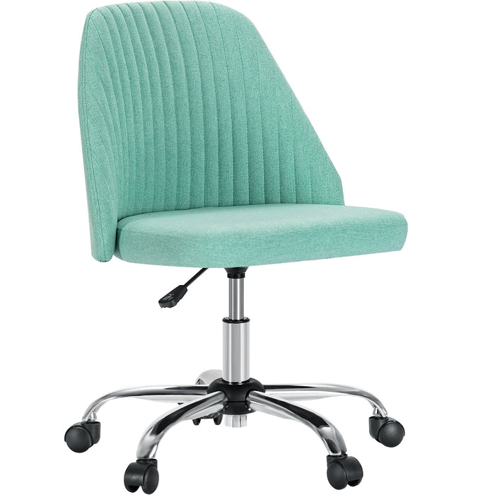 TINKLE WELL Adjustable Rolling Chair, Armless Cute Modern Task Chair for conference room,office,Waiting room,study room-Green
