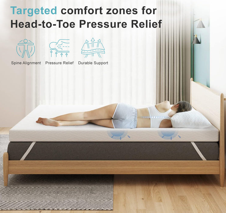 Gel Memory Foam Mattress Topper, Bed Topper for Queen Size Bed with cover