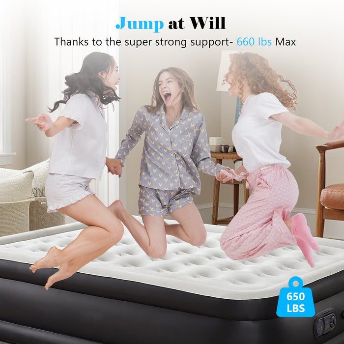 Beddle Air Mattress with Built-in Pump, Inflatable Bed for Camping & Guests, Indoor Airbed