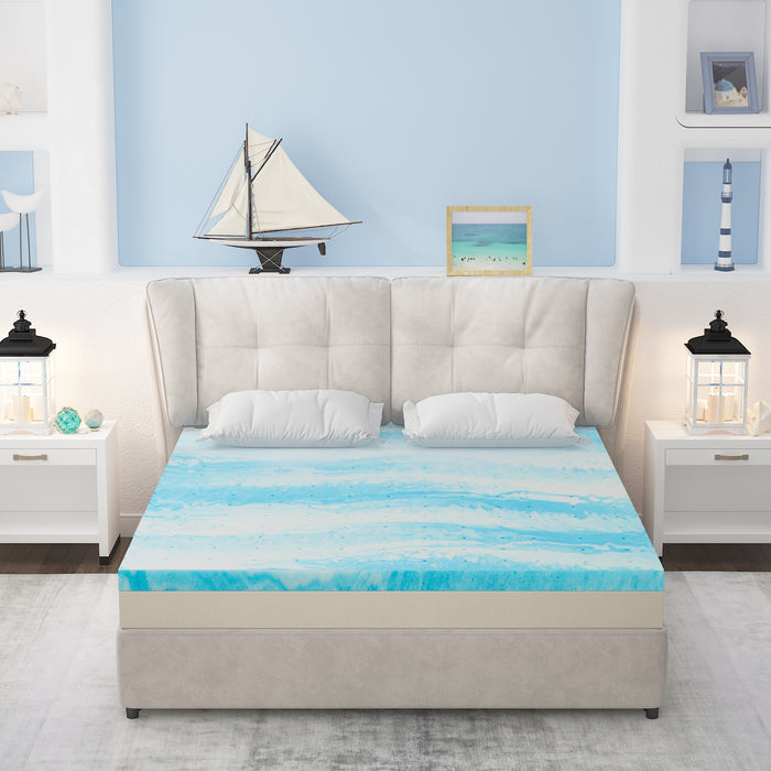 2 Inch Mattress Topper, King Gel Memory Foam Mattress Topper in a Box