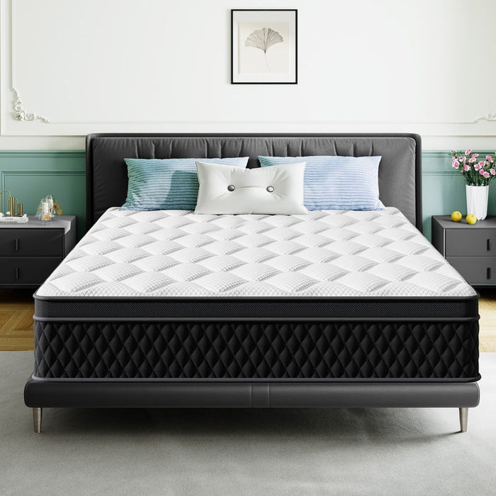 Blorly Hybrid Mattress, 10" Medium Plush Hybrid of Gel Memory Foam and Spring Mattress, CalKing