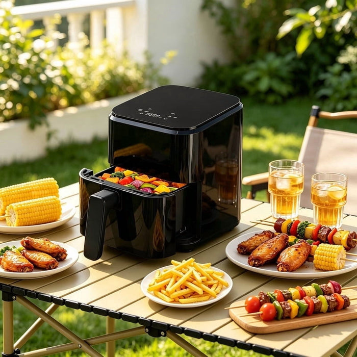 Taoset 3.17 QT Air Fryer, Digital Touch Panel and Timer with Built-in Cooking Guide, MAX 400鈩?for Golden Crispy, Healthy Low Oil, Fast 360掳 Hot Air Circulation, Auto Power-Off Protection, Black