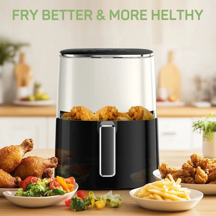 Sybels Air Fryer with Viewing Window, 6-Quart 12-in-1 Multi-Function Appliance for Air Frying, Roasting, Baking & Dehydrating