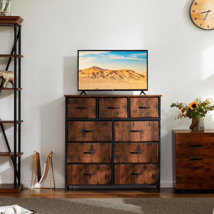 Betcozy 9-Drawer Dresser, Ideal Master Bedroom Storage & All-Purpose Wardrobe Organizer, Rust