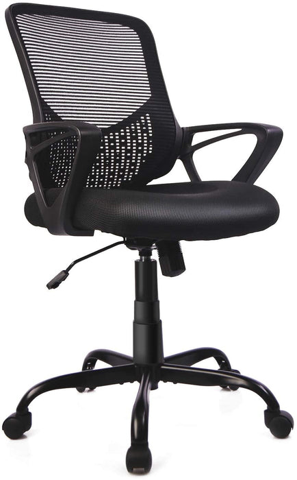 Home Office Mid Back Mesh Ergonomic Computer Chair with Height Adjustable, Black