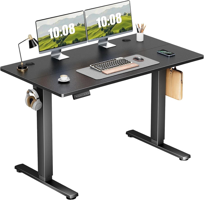 Taoset Electric Stand up Desk, 48'' Wide Desktop with Adjustable Height, Standing Computer Desk for Home Ofiice, Black