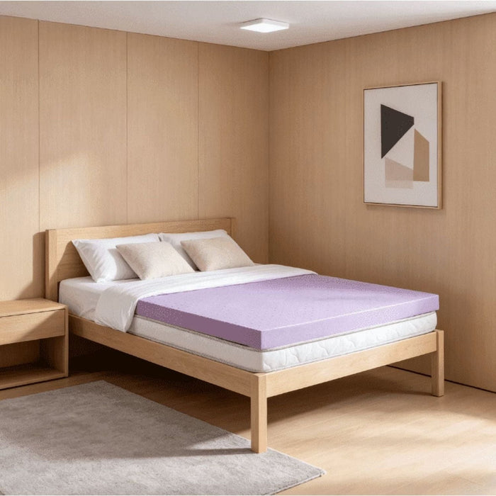 4 Inch Lavender Memory Foam Mattress Topper, Soft and Comfortable Mattress Topper for Bed, Full Size