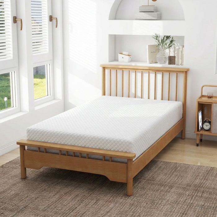 IULULU 5 Inch Gel Memory Foam Mattress, Twin Size Mattress with Graphene Cooling Cover, Fiberglass-Free, Medium-Firm, Bed in a Box