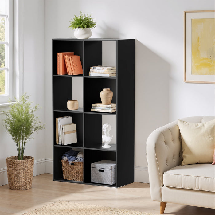 Blorly 4 Tier Bookcase,47.7 Inch Tall Bookshelf Storage Wall Shelf Organizer Display Cube Book Shelf, Corner Storage Organizer, Black