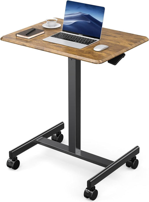 Betcozy Small Standing Desk, Mobile Stand up Desks with Lockable Wheels, Adjustable Height, 26 Inch Portable Rolling Laptop Computer Desks for Home,Black