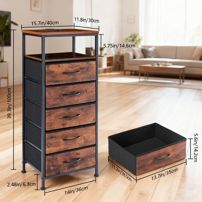 Beddle Nightstand, Beddle LED Bedside End Table with Charging Station, Bedroom Fabric Drawers Night Stand, USB/Type-C Ports & Outlets, Black