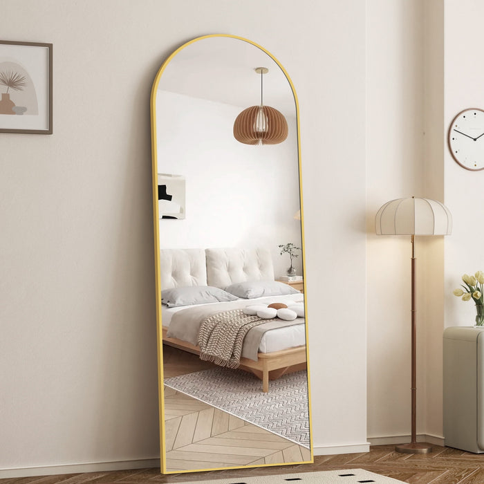 Blorly 56"x21" Arched Full Length Mirror Full Body Mirror Floor Mirror Standing Hanging or Leaning Wall,Gold