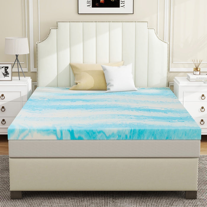Simenmax Twin Memory Foam Mattress Topper, 3'' Cooling Gel Mattress Topper CertiPUR-US Certified