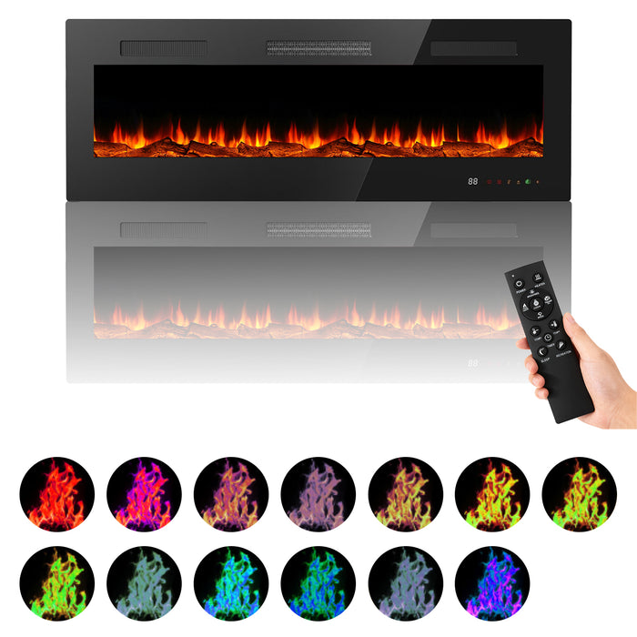 Simenmax 42’’ Electactic Fireplace,1500W Wall Mounted Recessed Electric Fireplace,Touch Screen & Remote Control,Ultra Thin & Low Noise for Living Room, Bedroom, Office