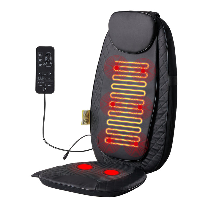 Sybels Chair Massager with Heat - Deep Kneading Shiatsu Massage Pad, Portable Folding Cushion for Office and Home Use.