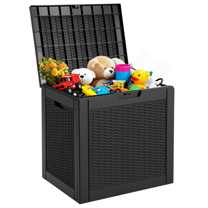 Dozzle 31-Gallon Outdoor Resin Storage Deck Box - All-Weather Waterproof Storage with Lockable Lid for Patio, Backyard & Indoor Organization