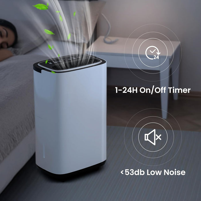 Sybels 30 Pint Dehumidifier with Hose for Basement, 2000 Sq.Ft Home Moisture Remove, 74oz Tank, Quiet for Bedroom, Bathroom