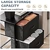 Sybels 20" Tall Bedside Table with 2 Fabric Storage Drawers, Compact Night Stand Dresser with Wooden Top for Bedroom, Dorm Room,Black (2Pack)