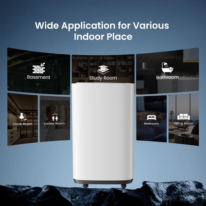 Sybels 30 Pint Dehumidifier with Hose for Basement, 2000 Sq.Ft Home Moisture Remove, 74oz Tank, Quiet for Bedroom, Bathroom