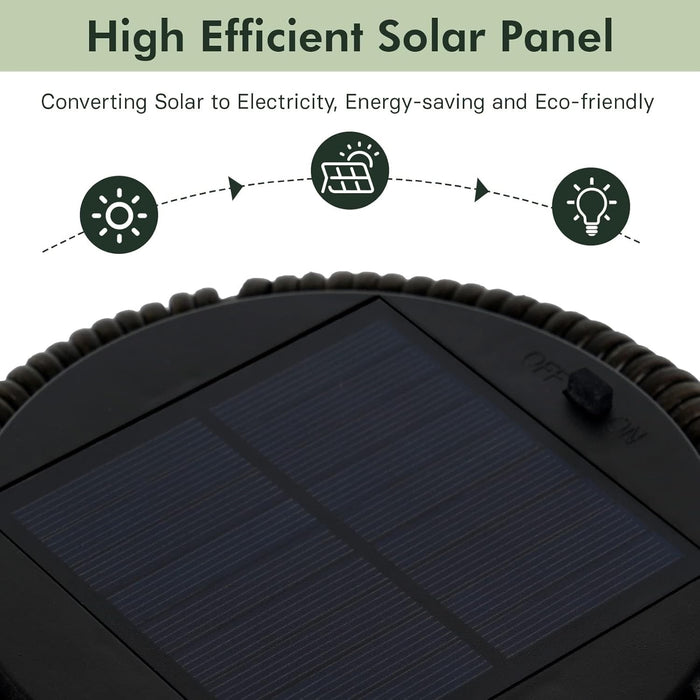 Dozzle 2-Pack Outdoor Solar Floor Lamp, Wicker Design Waterproof Deck Light for Patio, Yard and Garden, Dark Brown