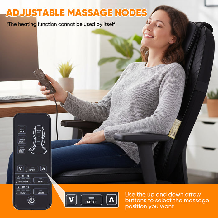 Sybels Chair Massager with Heat - Deep Kneading Shiatsu Massage Pad, Portable Folding Cushion for Office and Home Use.