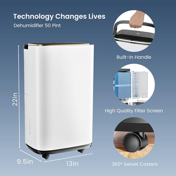 Sybels 30 Pint Dehumidifier with Hose for Basement, 2000 Sq.Ft Home Moisture Remove, 74oz Tank, Quiet for Bedroom, Bathroom