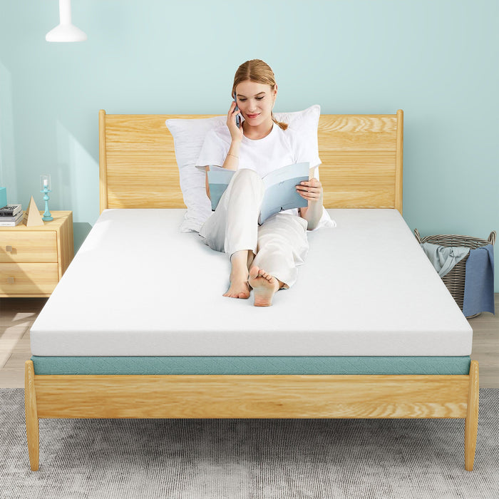WOod-it Memory Foam Mattress Topper Twin - 7-Zone Bed Topper with Air Mattress Cover - 3 inch Cooling Gel Bed Mattress Pad for Back Pain