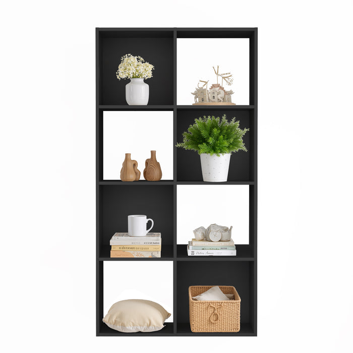 Simenmax 8 Cube Storage Organizer, Bookshelf with 4 Removable Back Panels for Living Room, Bedroom, Home Office, Black