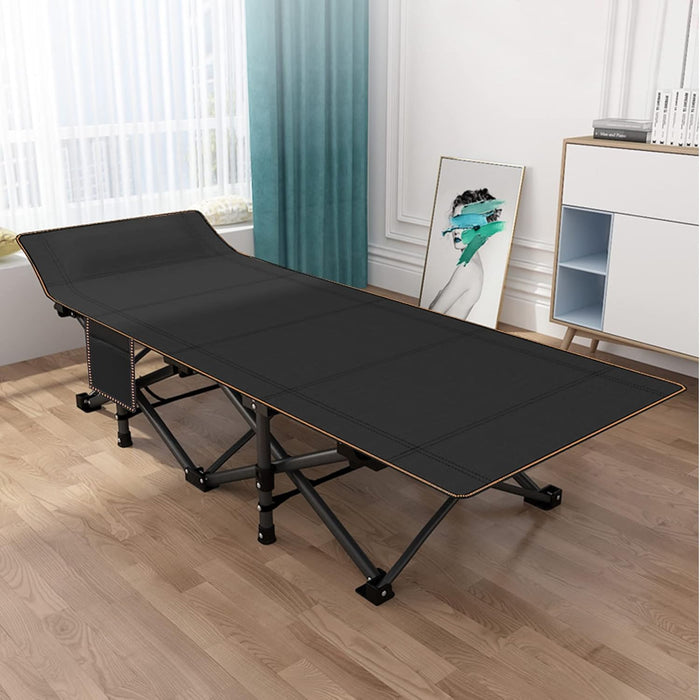 TINKLE WELL Folding Camping Cot, 75" Heavy Duty Bed for Adult, 1200D Oxford Fabric & Steel Frame, Supports 500lbs, Compact Portable Carry