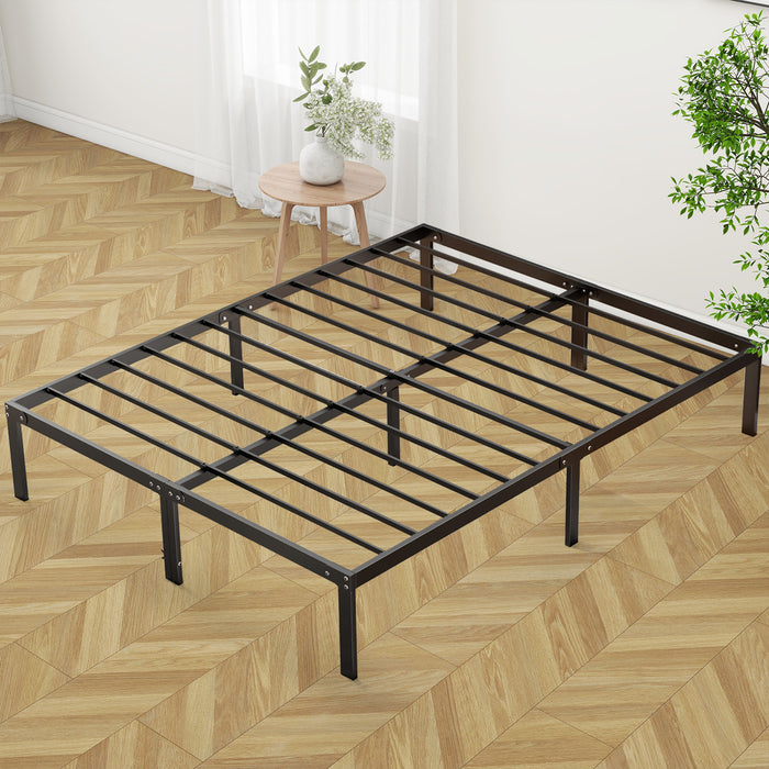 King Size Platform , Heavy Duty Metal Bed Frame with  Under Bed Storage Space
