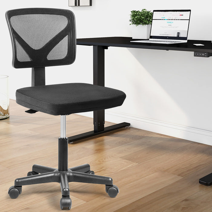 wOod-it Home Office Chair Mesh Armless Computer Desk Chair Ergonomic Computer Desk Task Rolling Swivel Chair Adjustable Modern Chair with Lumbar Support