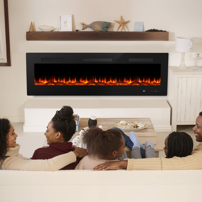 Simenmax 50’’ Electactic Fireplace,1500W Wall Mounted Recessed Electric Fireplace,Touch Screen & Remote Control,Ultra Thin & Low Noise for Living Room, Bedroom, Office
