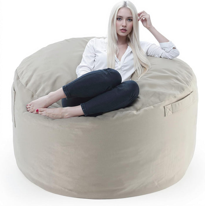 TINKLE WELL Large 3FT Bean Bag Sofa, Comfy Round Lounger for Adults & Kids, Removable Washable Cover, Oversized Cozy Gaming Chair for Dorm, Bedroom, Living Space