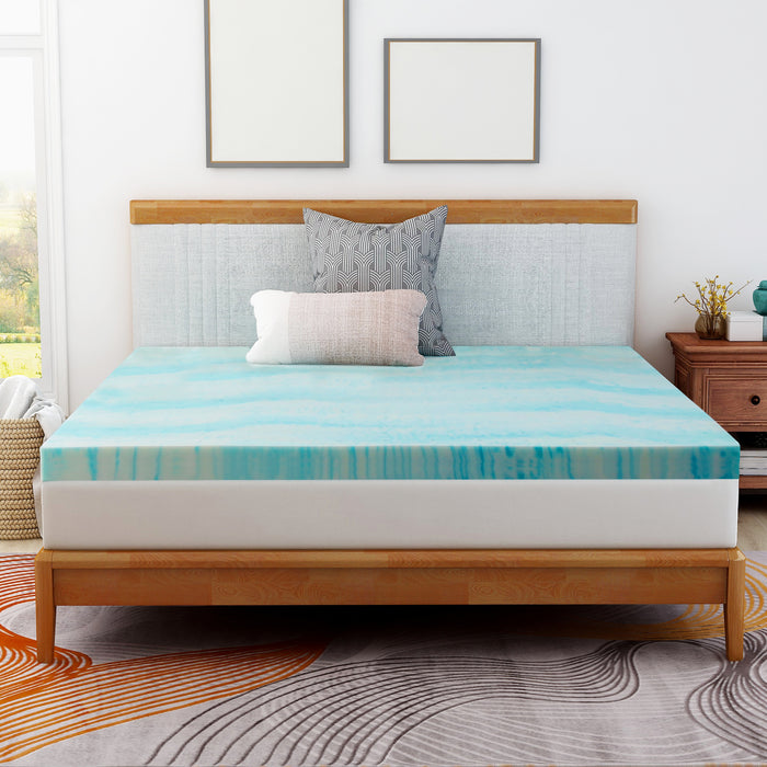 SWISH WEAVERS 4'' Queen Memory Foam Mattress Topper, Cooling Gel Mattress Topper CertiPUR-US Certified