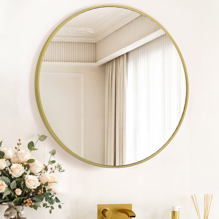 Bigleap Round Mirrors Wall Mirror 24 inch Circle Mirror for Bathroom,Gold