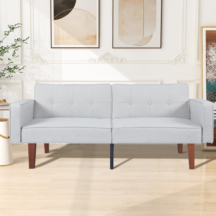 Taoset Modern Loveseat Sofa, Upholstered Fabric Love Seat with Adjustable Backrest, Stylish for Living Room, Bedroom, Office - Durable Wooden Frame (61 Inch, Light Grey)