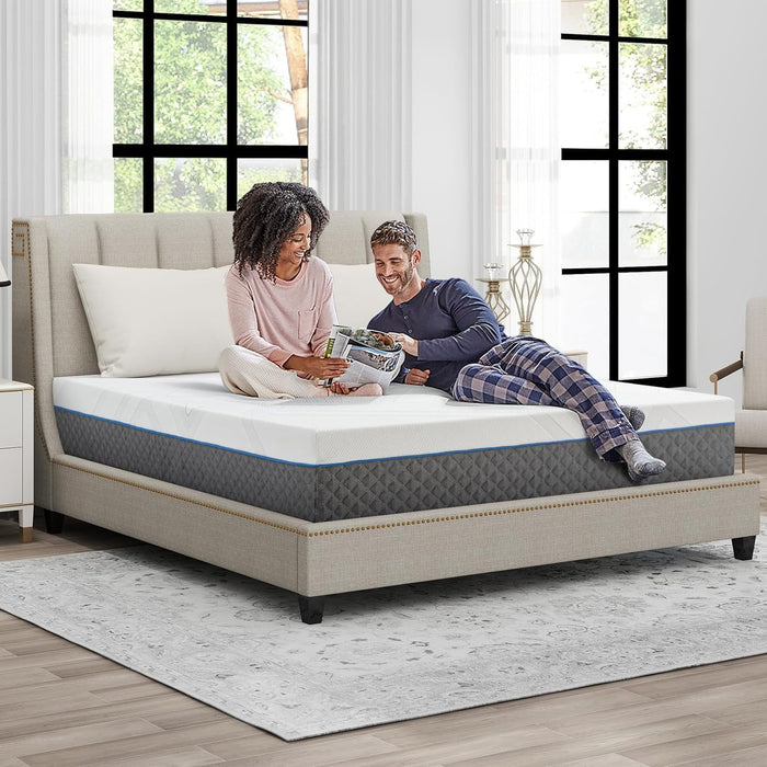 Smiaoer Cooling Gel Memory Foam Mattress, Bed in a Box,Made in USA