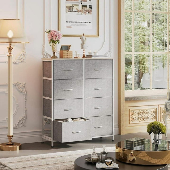 Betcozy 8-Drawer Dresser, Clothes Dresser Tower & Classification Storage for Bedroom, Living Room, Gray