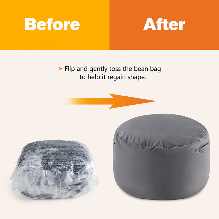 Simenmax 4FT Bean Bag Chair Beanbag, Oversized Lazy Sofa Living Room Furniture with Removable Washable Cover, Dark Gray
