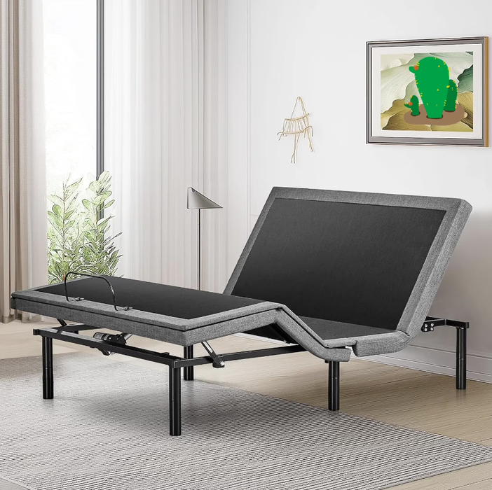 BEDDLE Power Adjustable Metal Platform Bed Base with Wireless Remote Control,Zero Gravity Bed with 2 USB Ports