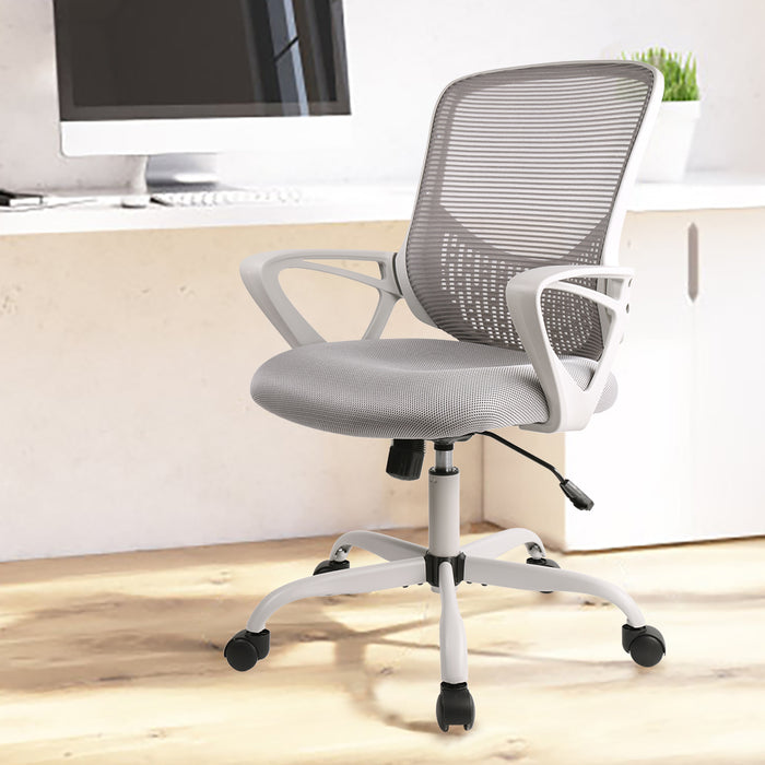 Bigleap Office Chair, Ergonomic Computer Chair, Mesh Desk Chairs with Flip-up Arms for Home, Bedroom, Study, Student, Adults, Grey